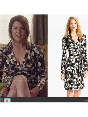 Diane Von Furstenberg 100% Silk New Jeanne 2‎ Dress in Grand Piano Jade Print